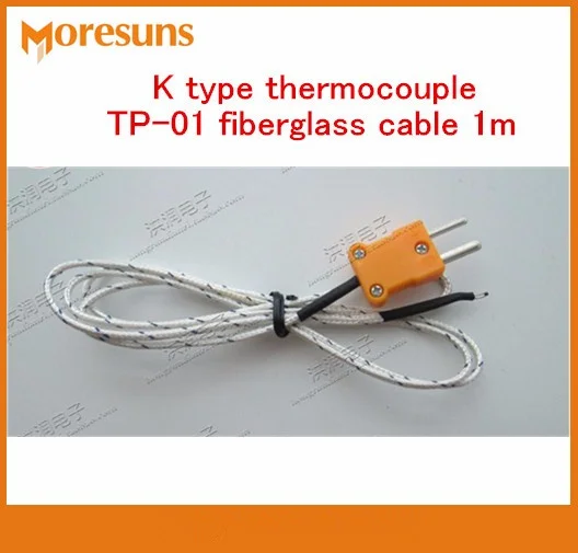 Fast Free Ship 50pcs High quality K type Thermocouple/TP-01 Fiberglass Cable 1m Temperature Measuring Probe | Электронные