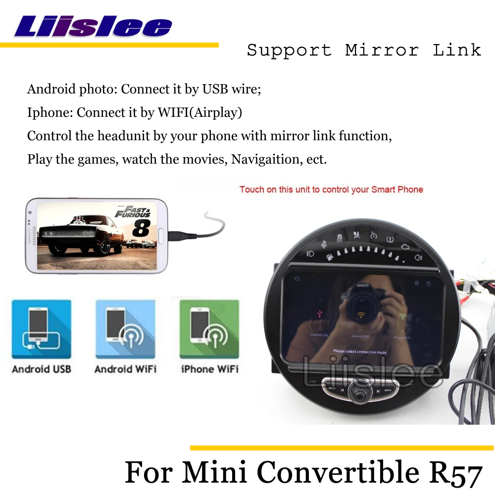 Liislee автомобильный Android мультимедийный мини-трансформер R57 2009~ Стерео Радио Аудио ТВ Carplay gps Navi карта навигационная система