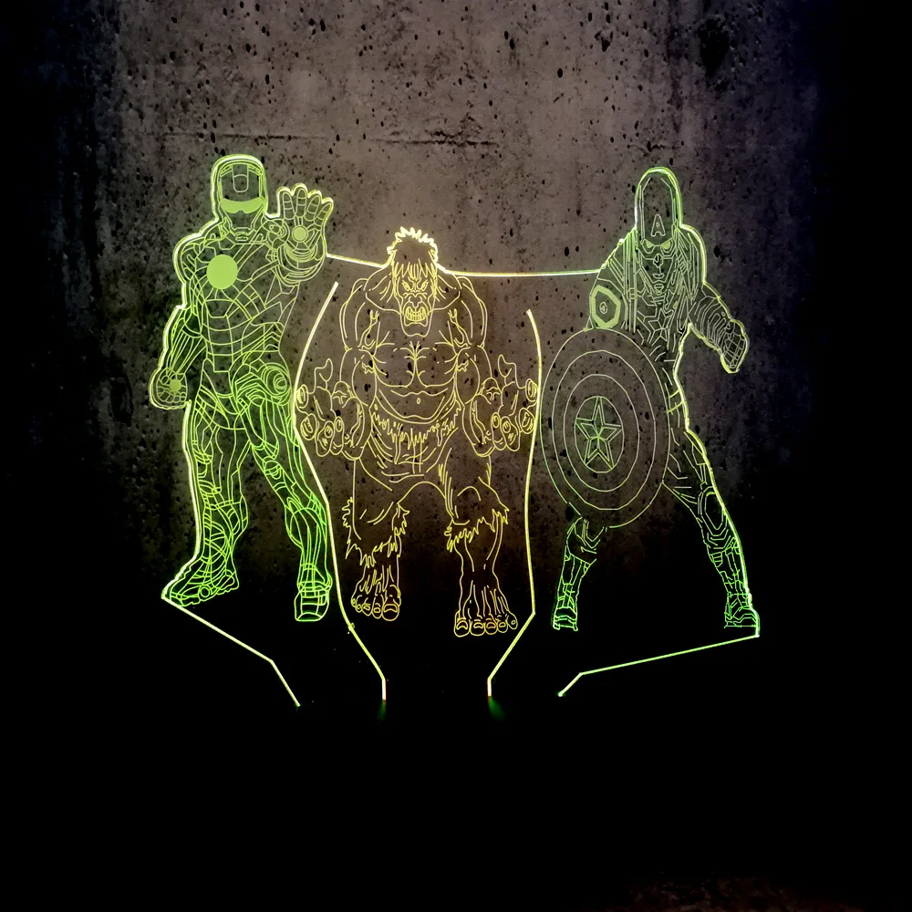 Двойной Цвет лампа 3D светодиодный ночной Светильник сборная игрушка &quotЖелезный