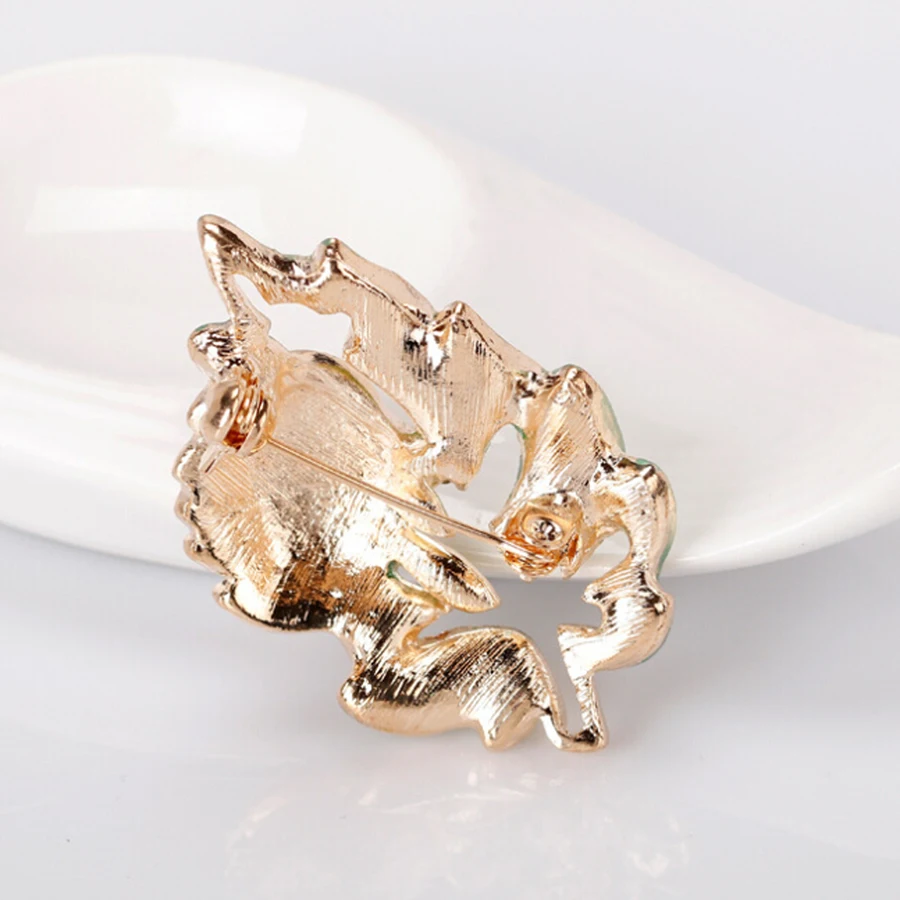 Кристалл Божья коровка Броши для Для женщин Красный Beatles зеленый лист брошь