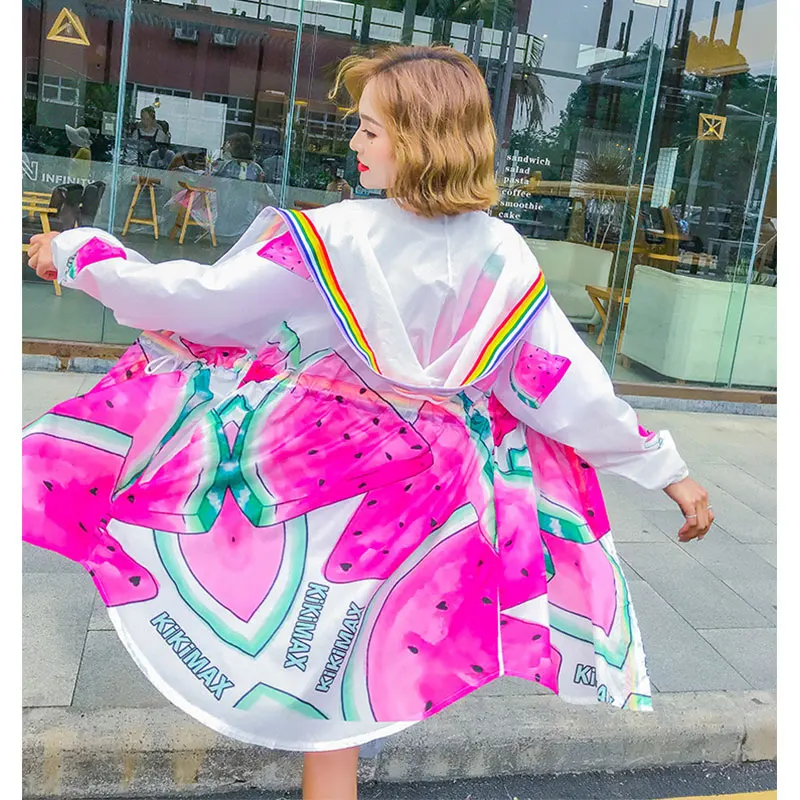 2019 летние солнцезащитные свободные пальто с капюшоном женские модные тонкие