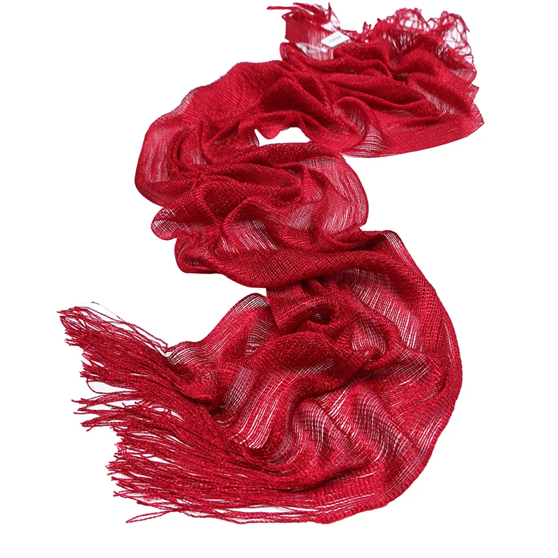 Genovega New Women Viscose Scarves Evening Metallic Glitter Scarf Female Lurex Shinning Tassel Long Solid For Lady |