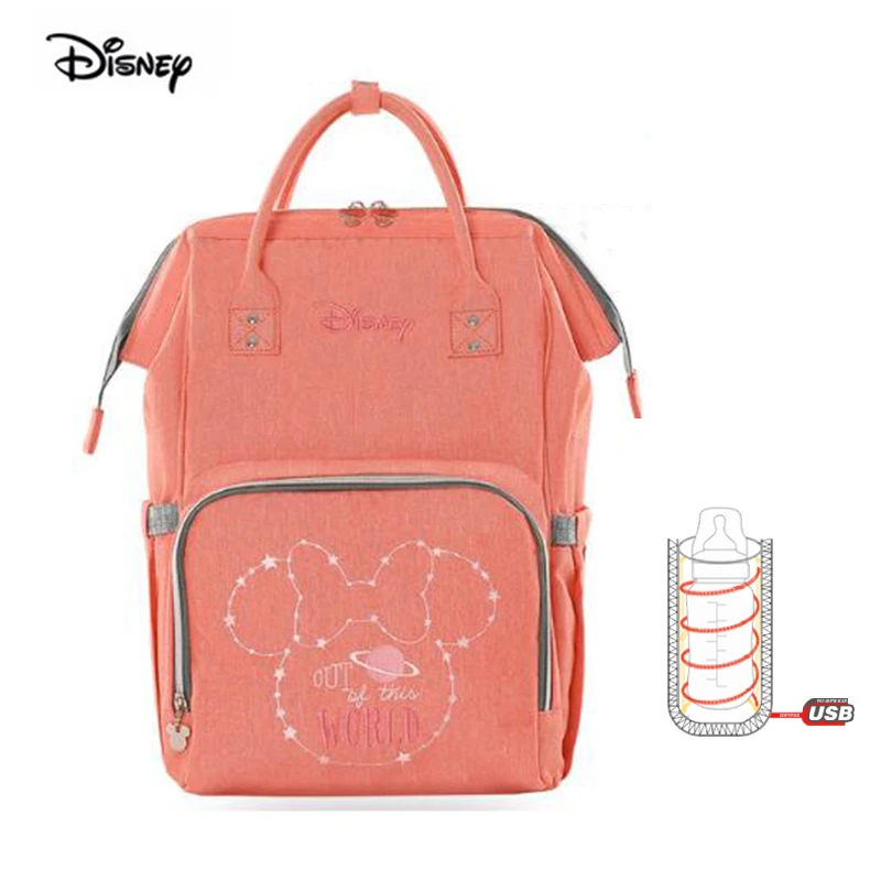 Minnie pink Дисней Минни детская сумка для мамы водонепроницаемый большой емкости молоко теплоизоляция материнства сумка подгузник рюкзак - Цвет: Minnie pink