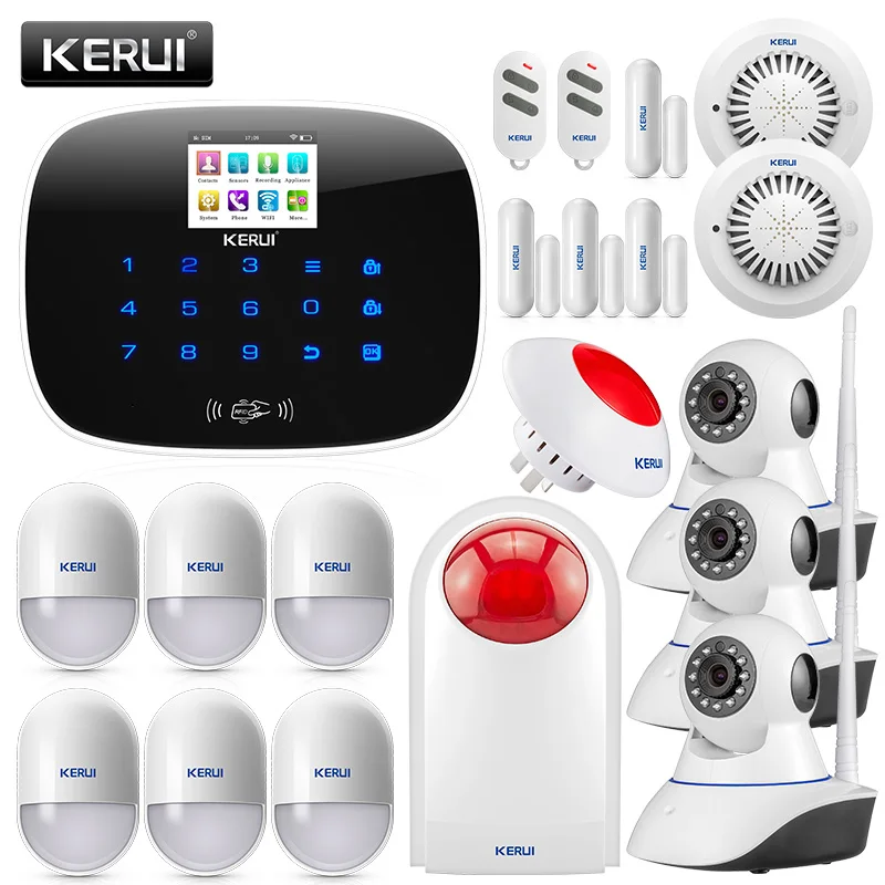 kit 3 KERUI W193 беспроводной WCDMA 3g приложение дистанционное управление сенсорный экран Alarme WiFi PSTN GSM Умный дом Охранная сигнализация наборы систем - Цвет: kit 3