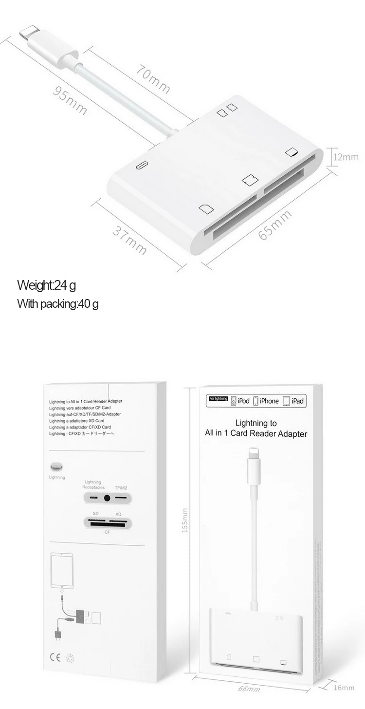Многофункциональный UTHAI C16 для iphone X 8 Plus кардридер и адаптер интерфейса Lightning для iphone XS MAX