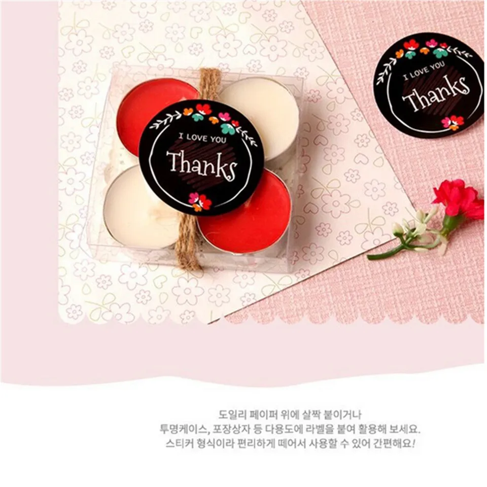 5 листы Черный Розовый Цветок Спасибо Я ЛЮБЛЮ ТЕБЯ уплотнения label клей Крафт