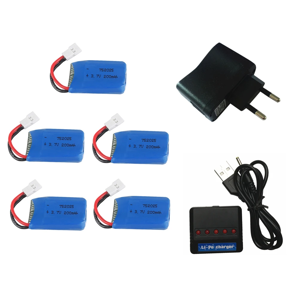 Для Syma X11 X4 X13 3 7 V 200mAh 20C батареи 10 шт с 5 в 1 USB зарядное устройство набор для Quadcopter