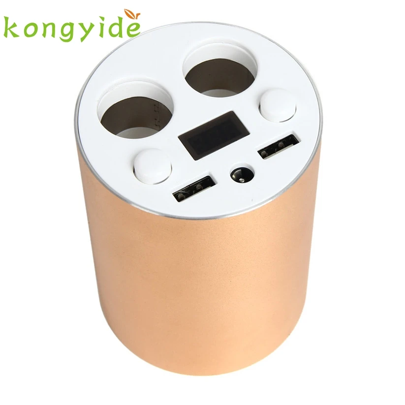 Car-stlyling kongyide Aluminium Alloy Car Chargers with 2 USB Ports and Sockets Cigarette td17 dropship | Автомобили и мотоциклы