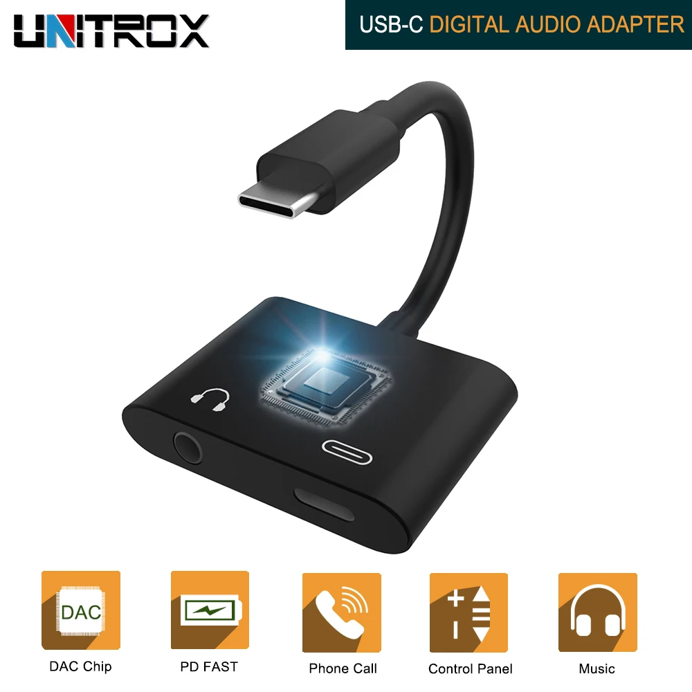 5 Pcs USB C Male to 3.5mm Digital Audio Adapter Female Stereo Earphone Fast Charging For iPad Pro Huawei P20 Google Pixel 2 2XL |