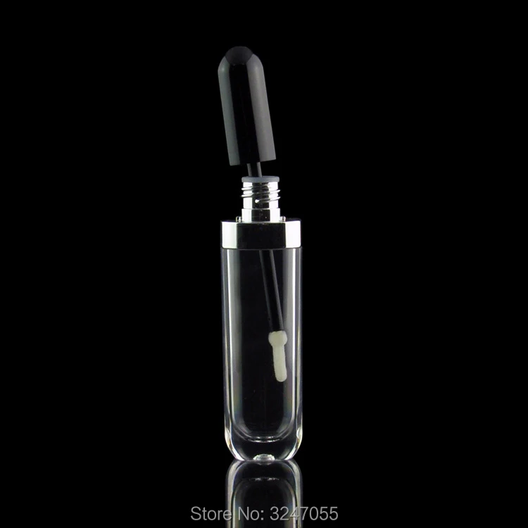 Прозрачный пустой блеск для губ 8 мл 50 шт./лот черная крышка DIY элегантная