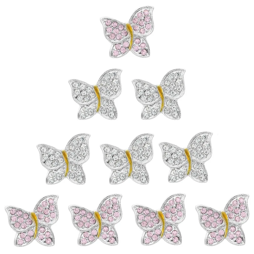 2018 День Святого Валентина Розовый Белый Кристалл Бабочка оснастки бусины в форме