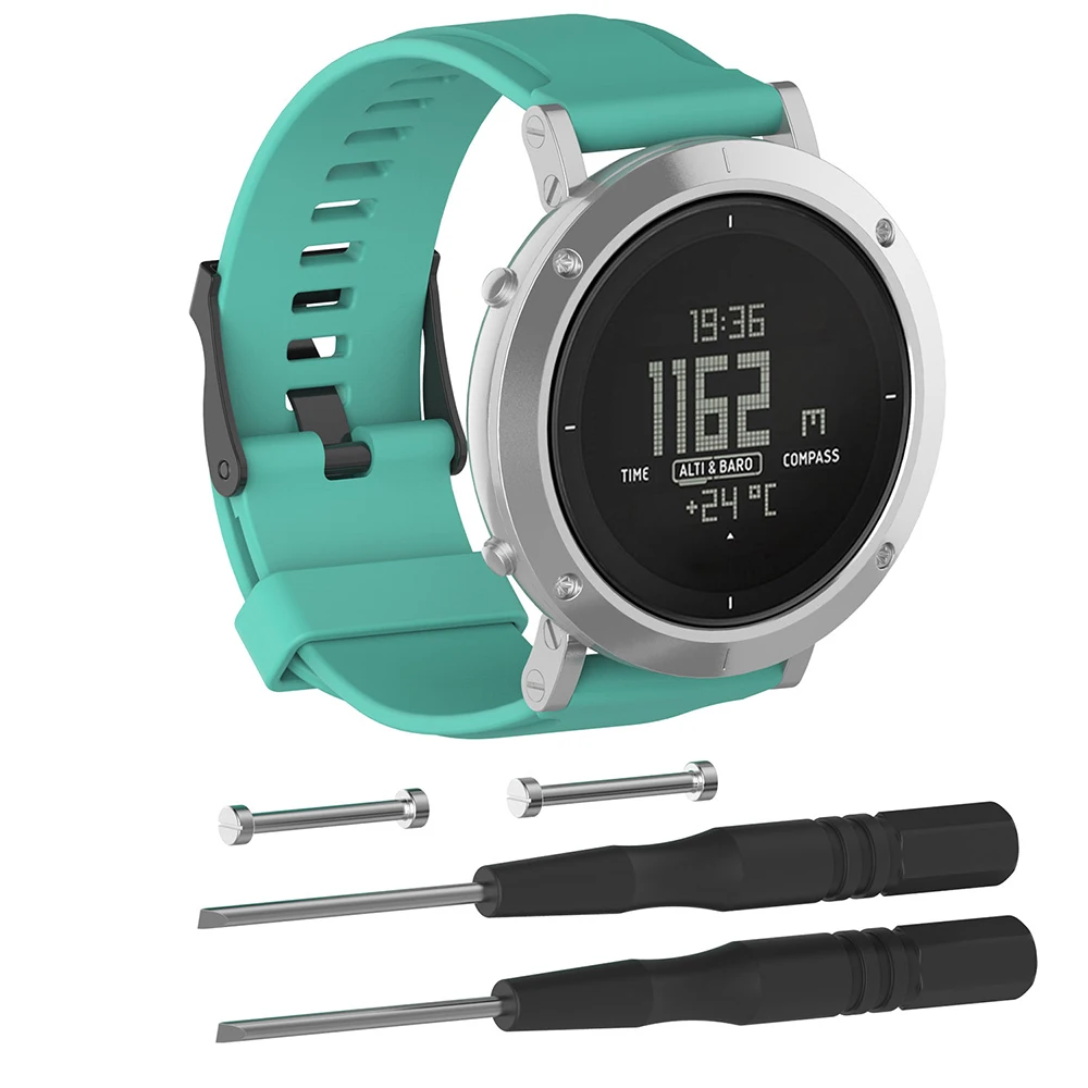 Силиконовый сменный ремешок для часов Suunto подачи сердечник из матовой стали 24 мм