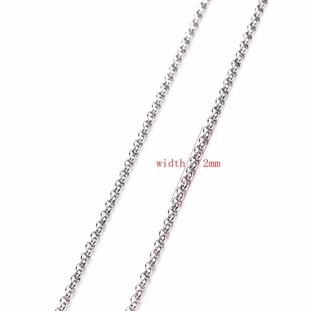 5 ярдов/упаковка нержавеющая сталь серебряный тон открытые цепи 2/4 мм цепочка для