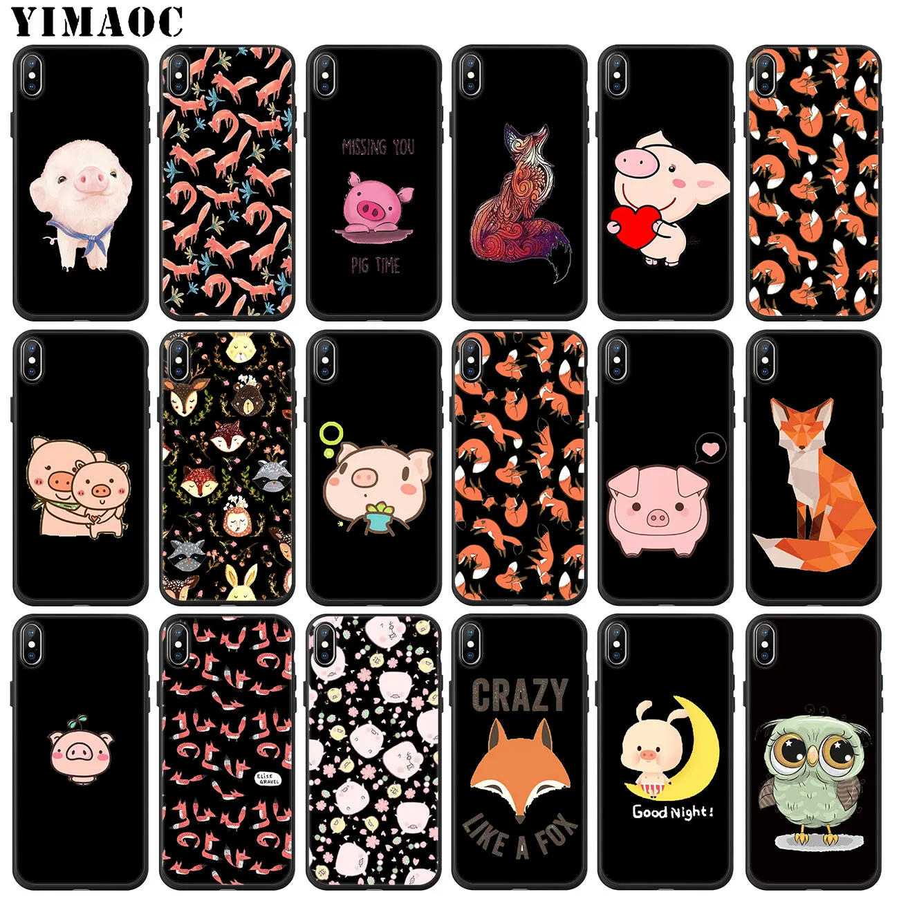 Мягкий силиконовый чехол YIMAOC Piggy для iPhone 11 Pro XS Max XR X 6 6S 7 8 Plus 5 5S SE 10|Бамперы| |