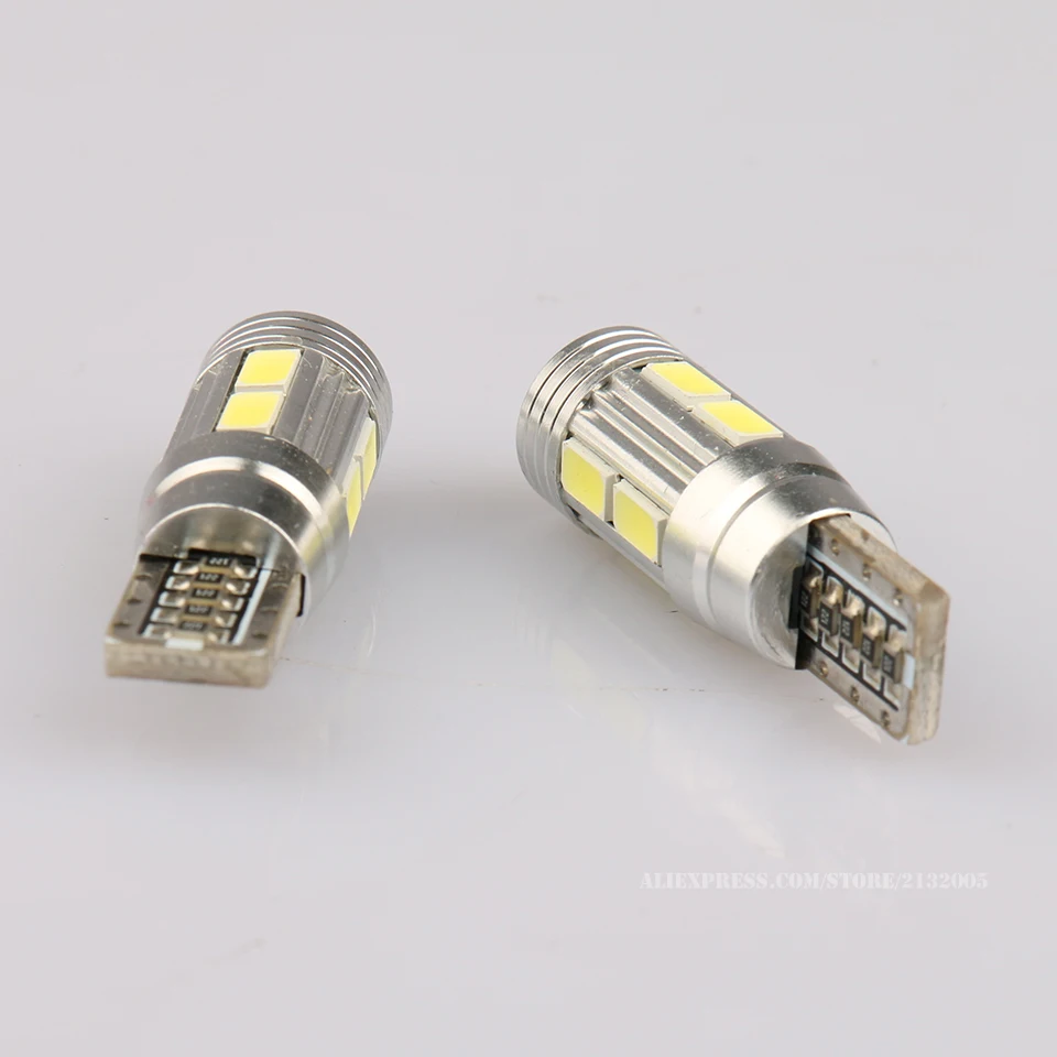 2 шт. Новый T10 парковка белый Canbus W5W 5630 10SMD авто LED 12 В свет лампы серебро внешний вид