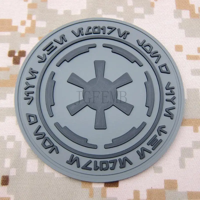 Серый Императорский Галактический логотип военный моральный 3D ПВХ патч PB1588|3d pvc