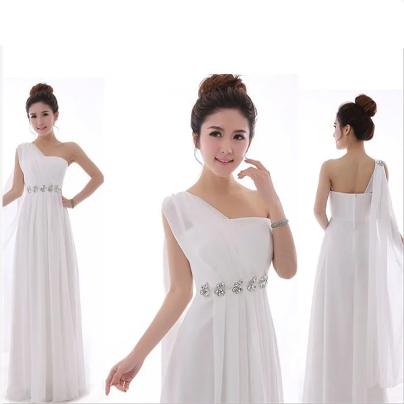 Длинные красные желтые мятно зеленые платья подружки невесты на одно плечо