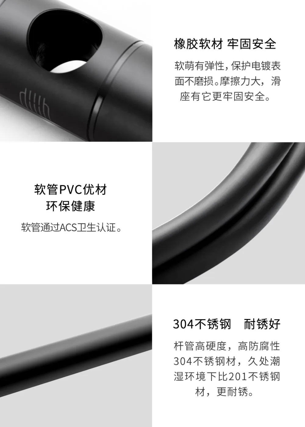 Xiaomi Dabai ручная насадка для душа, набор подъемных стержней 3 в 1, 360 градусов, 120 мм, 53 отверстия для воды с ПВХ, мощный массажный Душ