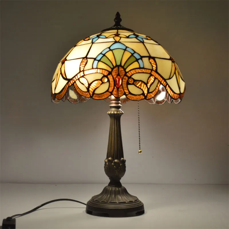 12 Inch Tiffany Table Lamp Stained Glass European Baroque Classic for Living Room E27 110-240V | Освещение