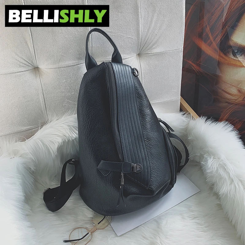 Bellishly travel accessories 2019 backpack women high quality PU leather shoulder bags women's back bag school vintage mochilas | Багаж и