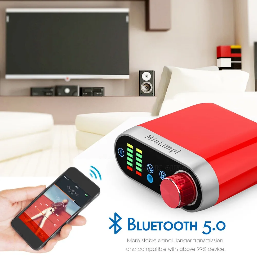 Nobsound HiFi мини Bluetooth 5,0 HiFi усилитель мощности класса D Цифровой усилитель USB звуковая карта AUX 50 Вт* 2 для мобильного планшета MP3