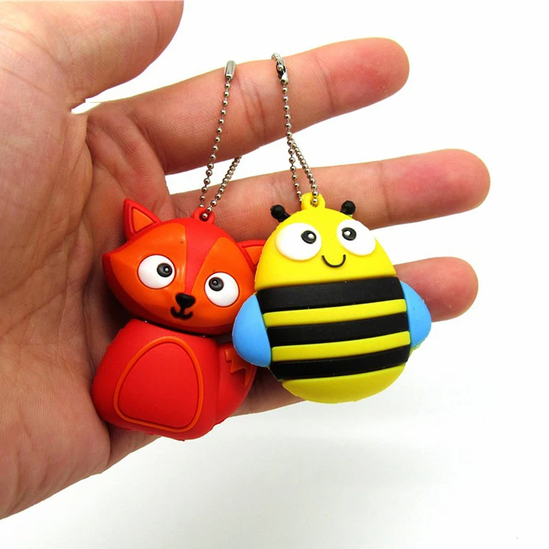 Usb флеш накопитель Pendrive с мультяшными животными 4 ГБ 8 16 32 64 милый лисой Пчелой
