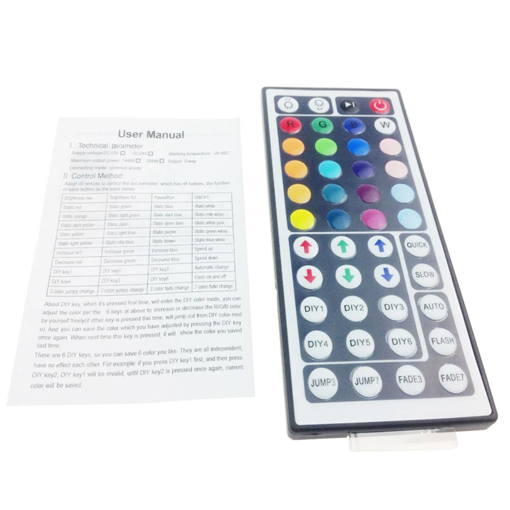 Пульт дистанционного управления RGB 44 клавиши для 5050 3528 SMD светодиодная Светильник