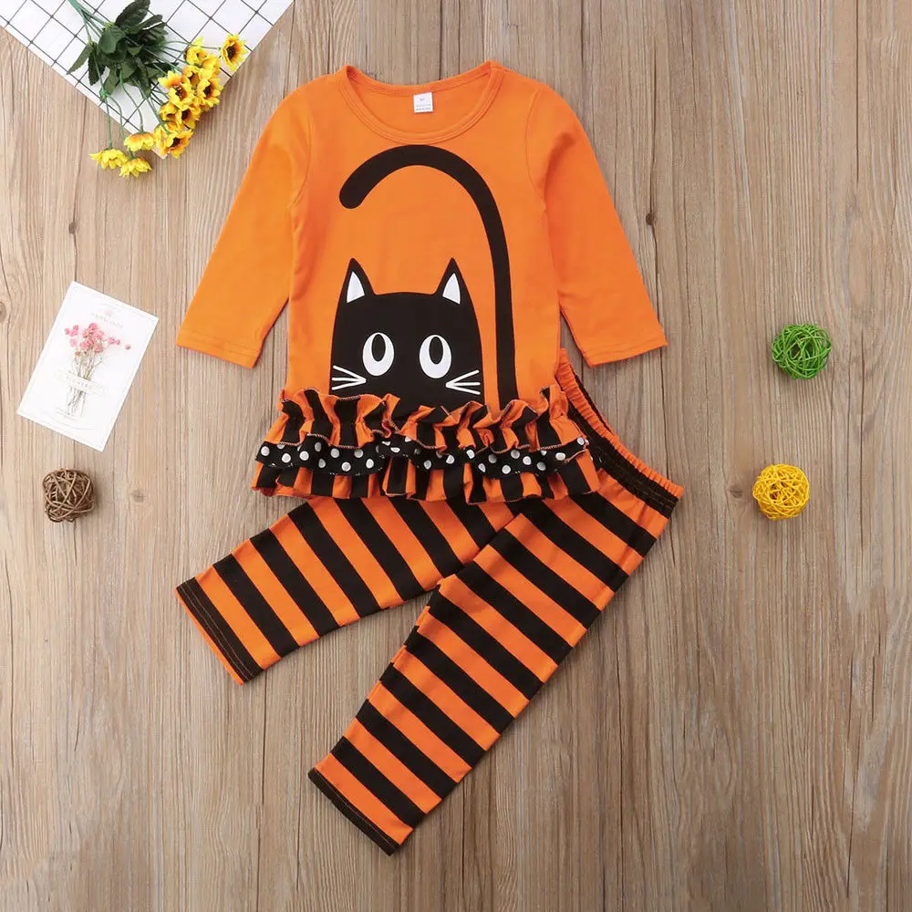 Комплекты одежды из 2 предметов для маленьких девочек Футболка с котенком