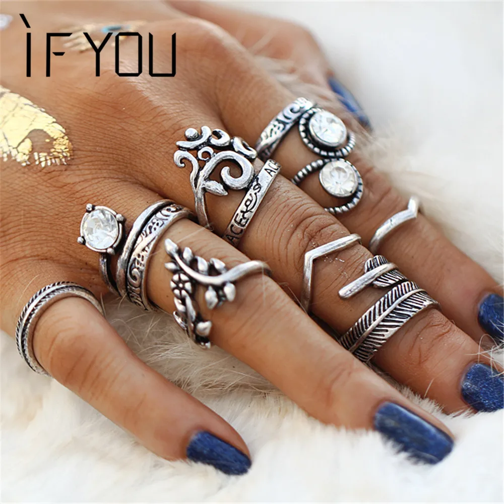 IF YOU 8 шт./компл. винтажные полые кристаллы средней длины для женщин Ретро турецкие