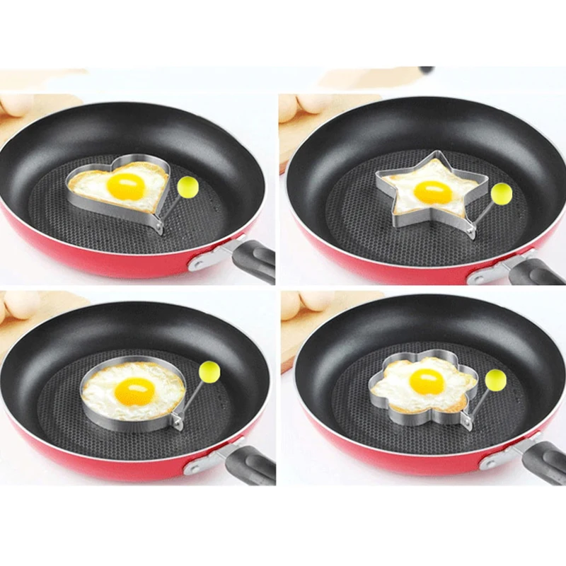 4 шт./1 шт. в партии искусственная кожа нержавеющая сталь омлетная форма яйца