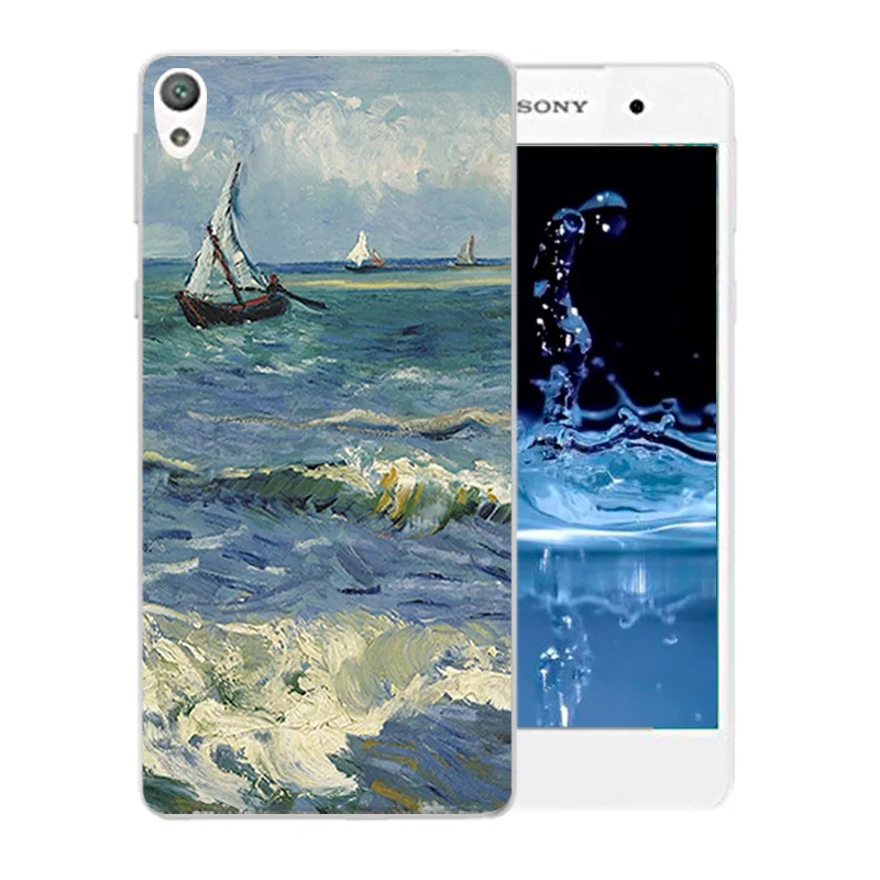 Мягкий силиконовый чехол с бантом Ван Гога для Sony Xperia E5 E 5 F3311 F3313 TPU Capa |