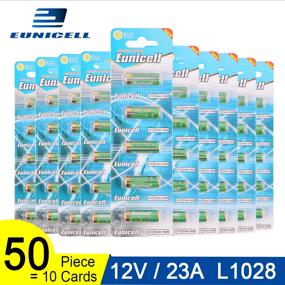 Сухая щелочная батарея 21/23 A23 E23A MN21 MS21 V23GA L1028 50 шт. = 10 карт 12 В 23 а для контроля