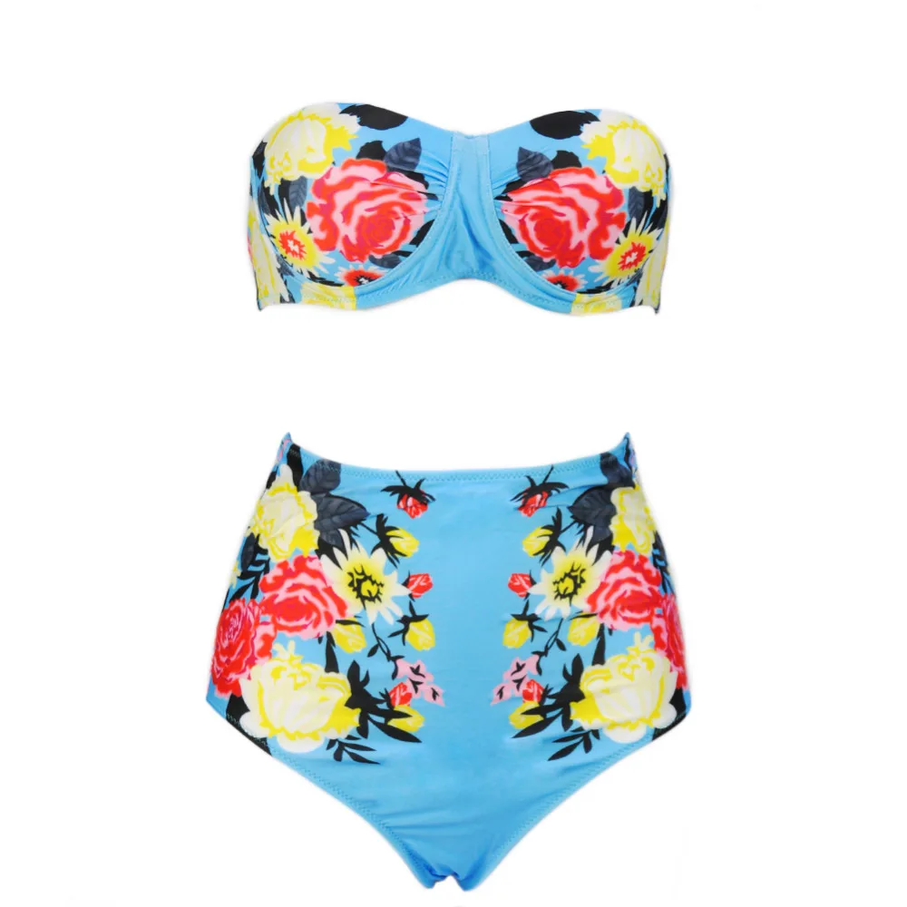 Привлекательное бикини 2019 Высокая талия купальники женский купальник с