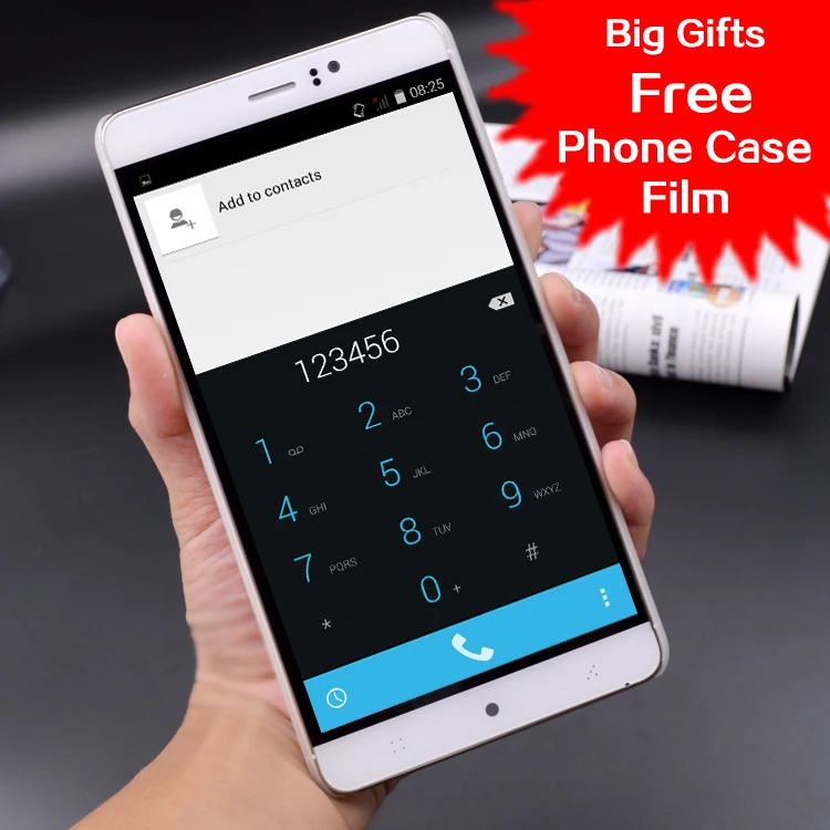 6 Дюйм(ов) Разблокирована 3 Г MTK6580 Quad Core Смартфон Android 4.4 RAM 512 МБ ROM 4 ГБ WCDMA Мобильного