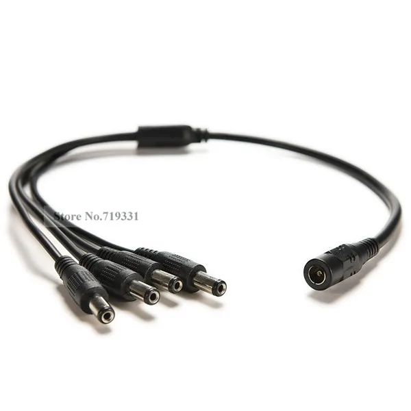 1PC DC 12V 1 Female to 4 Male CCTV Security Camera Power Supply Adapter Cable 2.1mm x 5.5mm Y Splitter Connector Cord | Обустройство