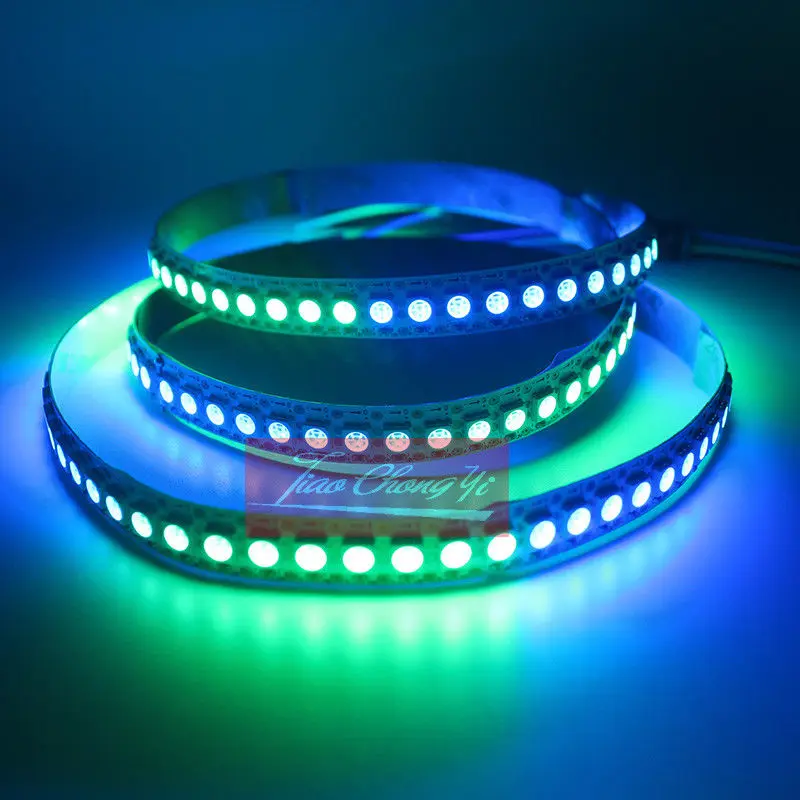 DC12V 8208 IC 5050 1 м 144LED RGB Светодиодные полосы света адресуемых белый PCB IP20