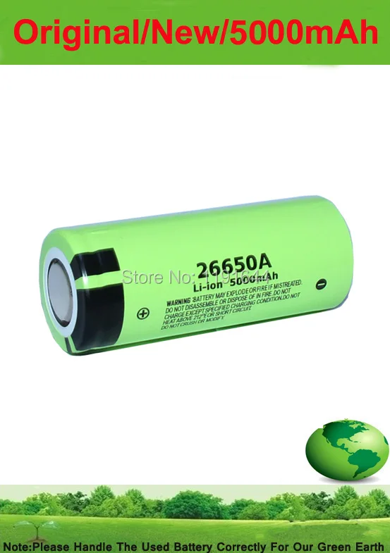 1 шт. 3 7 в 26650A 26650 5000 мАч макс 10 А разрядный Аккумулятор для Panasonic|Перезаряжаемые батареи| |