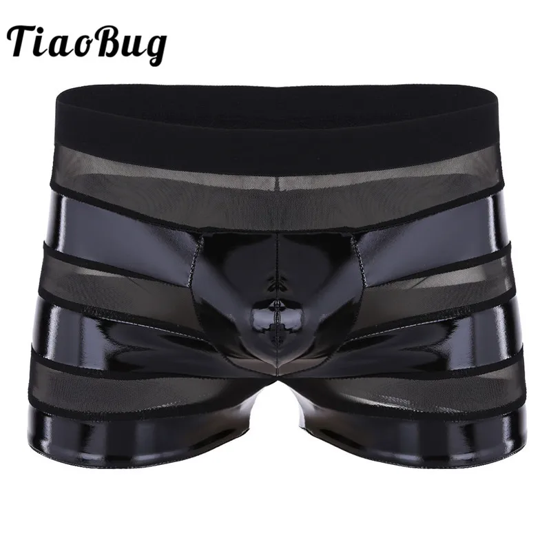 Трусы боксеры TiaoBug мужские черные нижнее белье с эффектом смачивания из