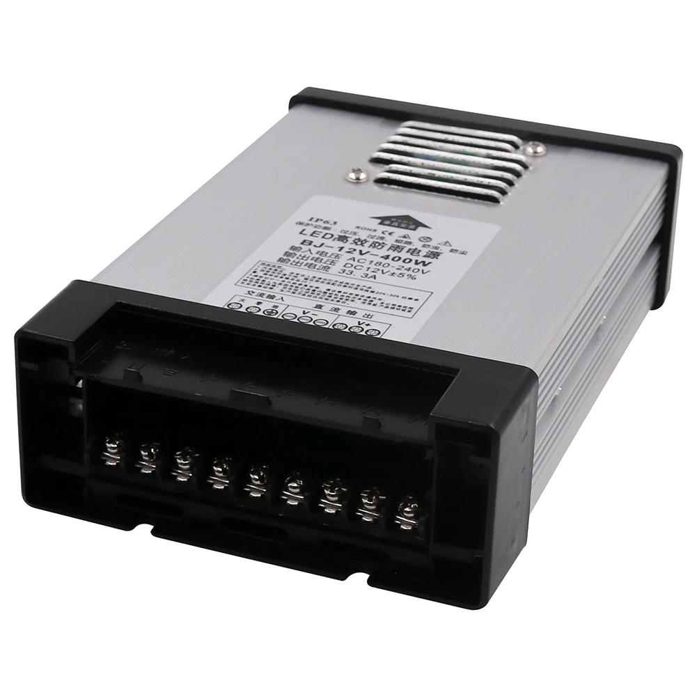 DC 12V 24V открытый светодиодный непромокаемые Питание светильник трансформатор переключатель для Светодиодный полоски адаптер переменного тока 220 в 240V 5A 8A 16.6A 33A