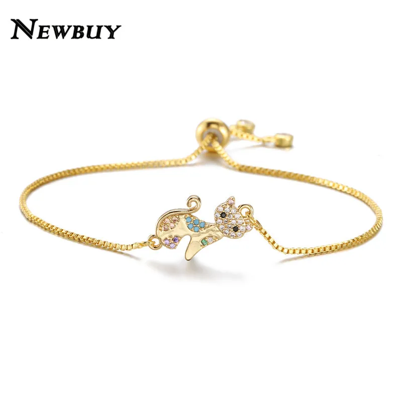 NEWBUY 2019 Мода с милым котом очаровательное браслеты для женщин Девушка 4 цвета