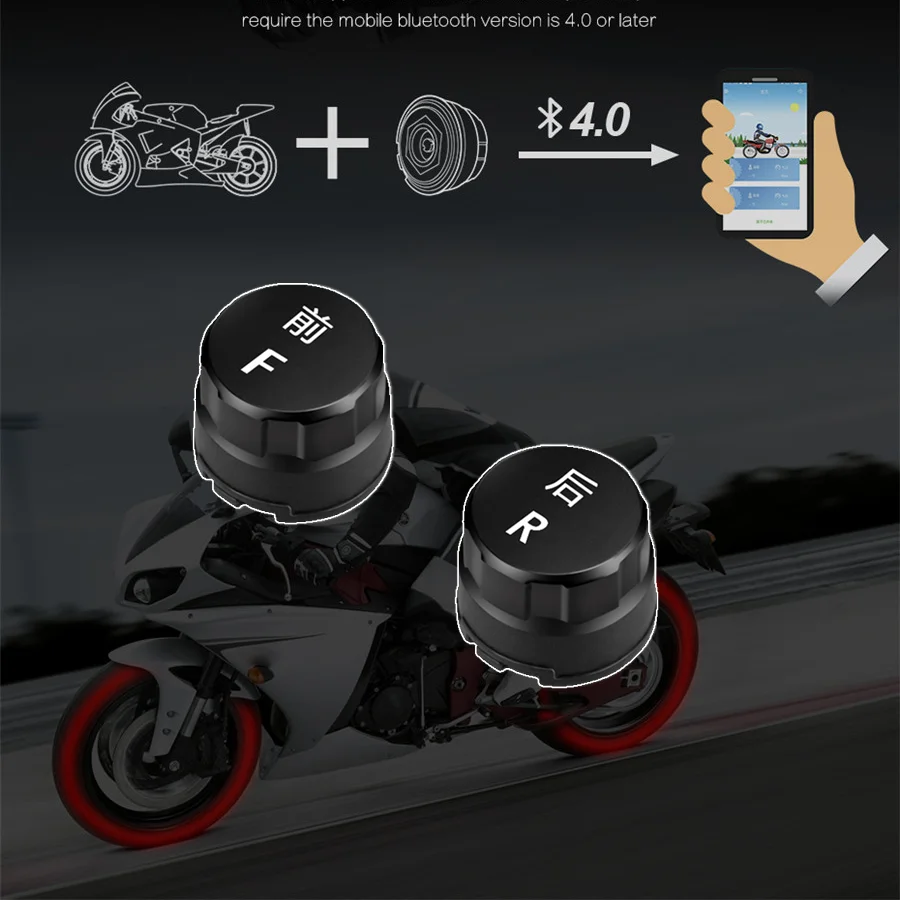 Tpms шин мотоцикла давление мониторы Bluetooth BT 4 ing Системы TPMS мобильный телефон