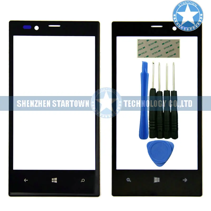 Черный верхний передний Внешний экран Замена стеклянных линз для Nokia Lumia 720 с
