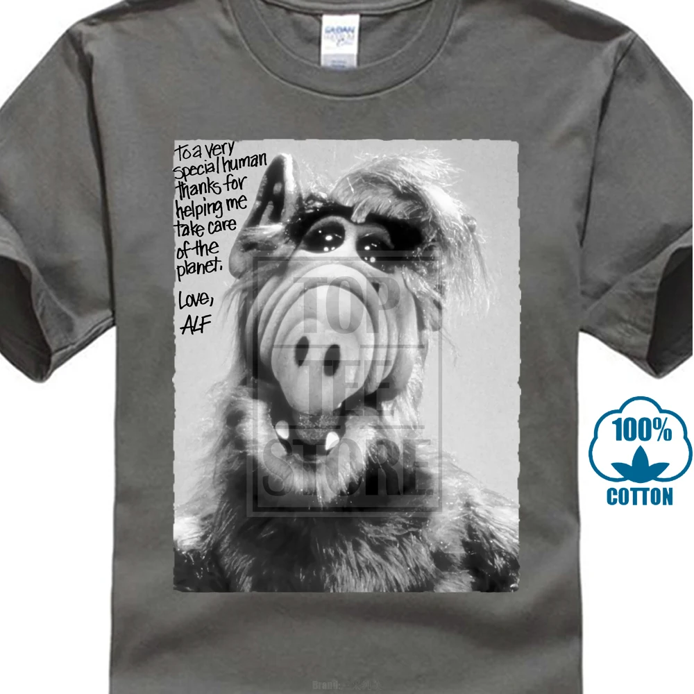 Charcoal Alf V9 ТВ шоу плакат 1986 Футболка белая все размеры S до 4Xl - Цвет: Charcoal