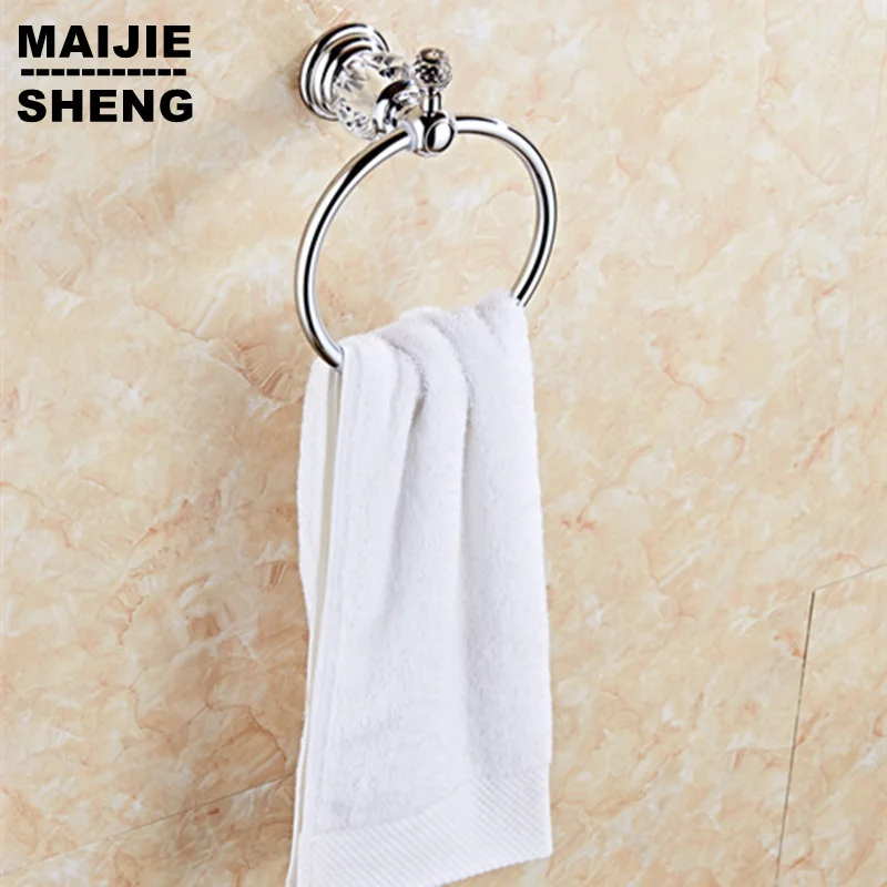 Хрустальное кольцо для полотенца в ванную комнату хромированный Хрустальный