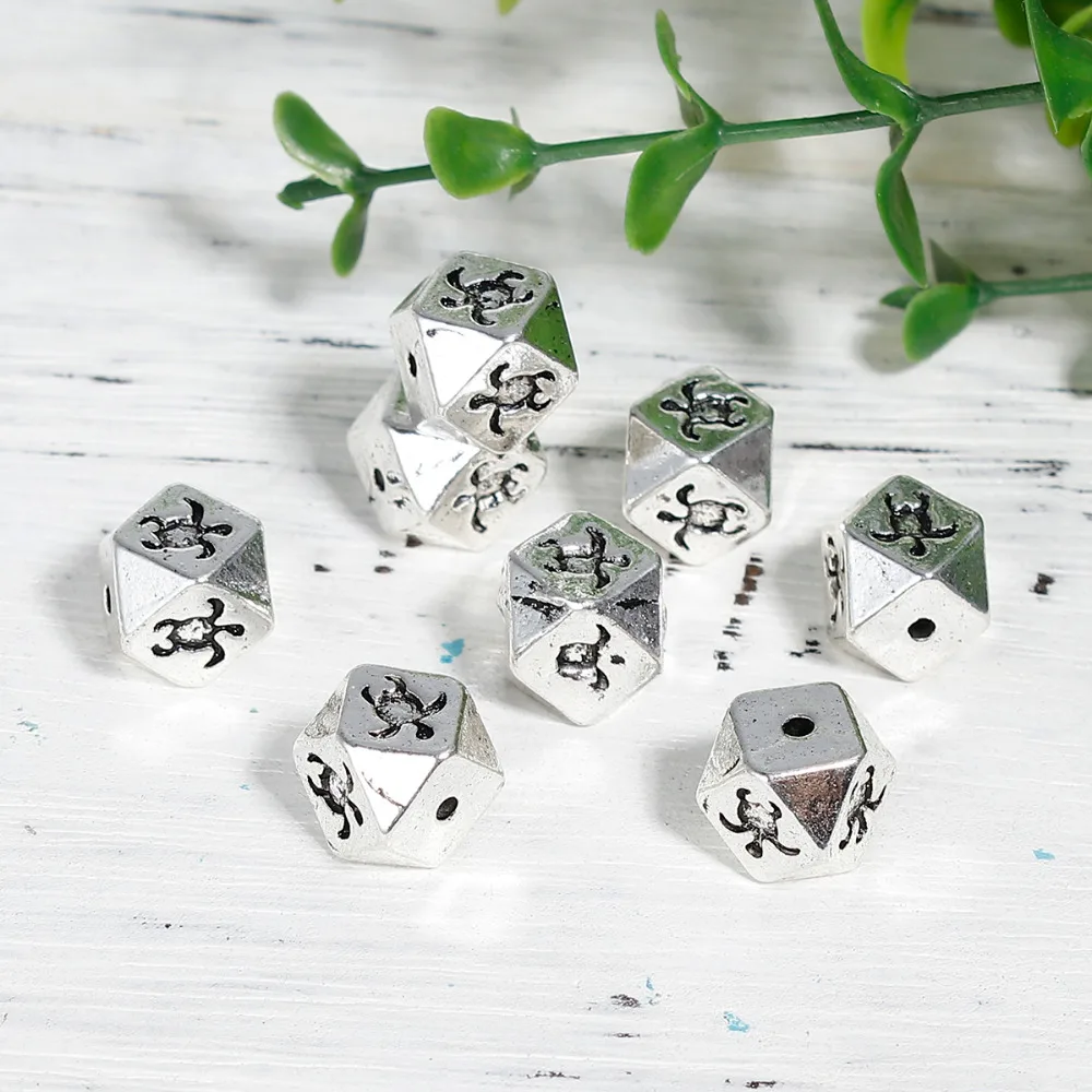 DoreenBeads сплав на основе цинка серебряный цвет разделительные бусины квадратная