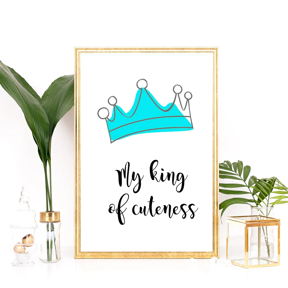 Картина на холсте искусственная картина милая мультяшная Корона мой маленький