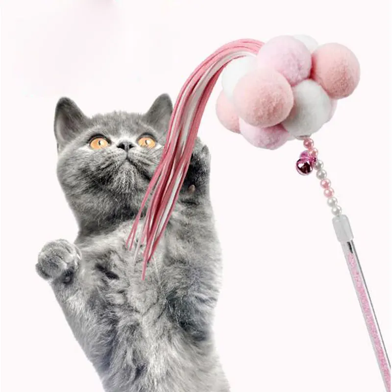 Manual Feather Ball Tassels Cat Bar Fighting Young Into Cats Pet Toys Fairy Playing Sticks | Дом и сад
