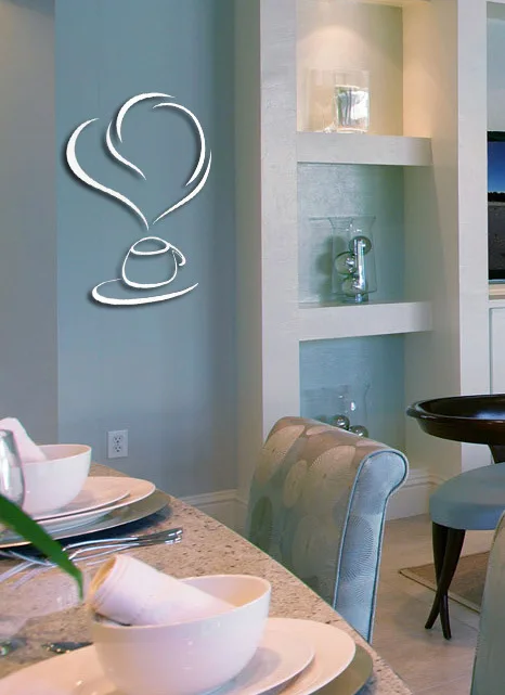 Самодельные художественные настенные наклейки Серебристые 3D акриловые