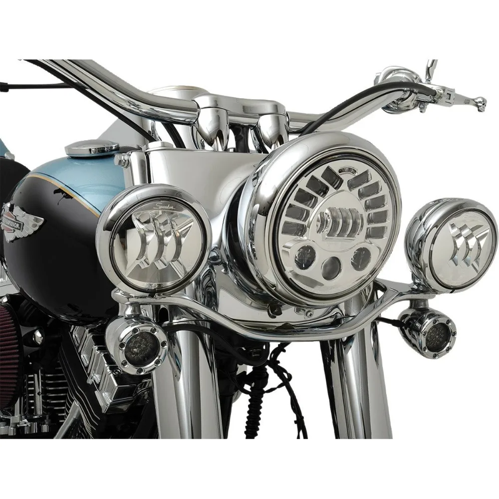 7 Inch LED Black/Chrome Round Adaptive Motorcycle Headlight with Hi/Lo Beam Projector Motor 7" Headlamp for Harley Moto |