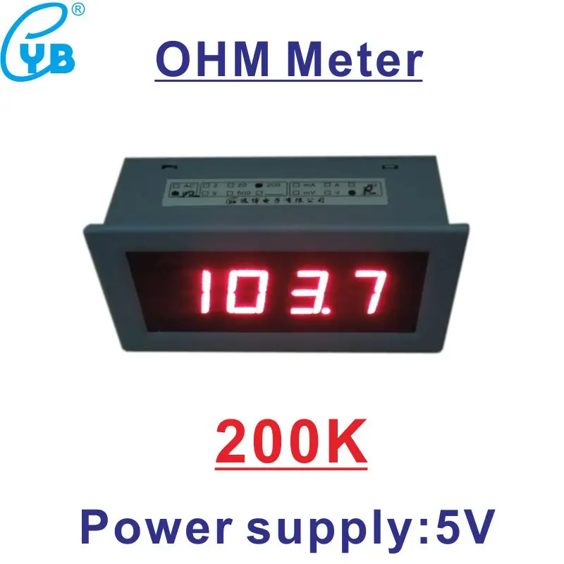 0 200K Ом метров DC 5V Красный светодиодный дисплей сопротивление монитора
